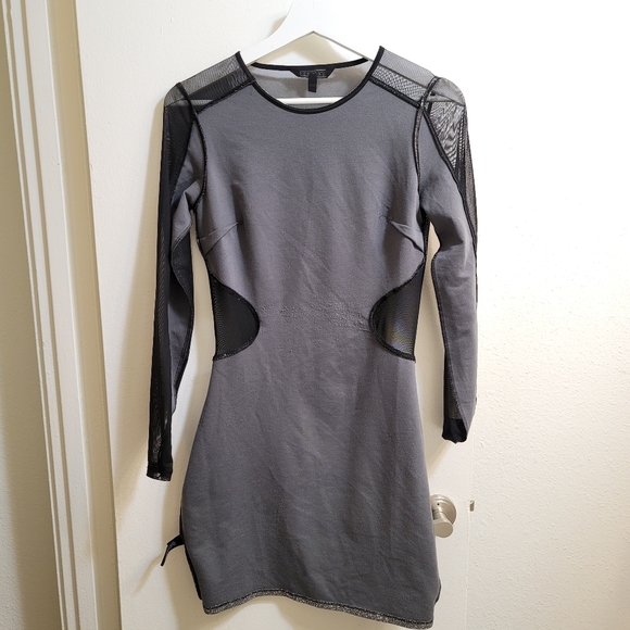 Express Silver Metallic Long Sleeve Dress in 6 - Picture 8 of 16